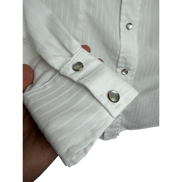 VTG H Bar C White Fringe Snap Shirt Blouse Women's Sz. 36 (US M) - Picture 5 of 6